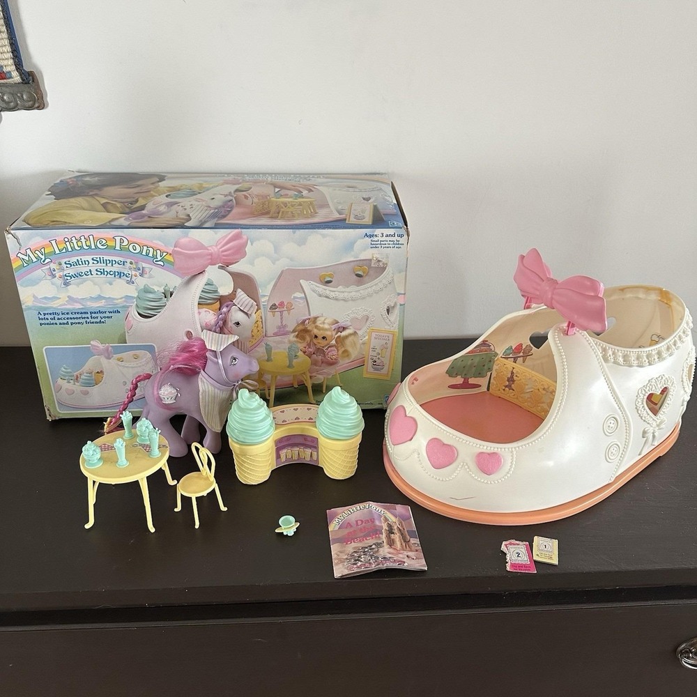 VTG 1986 My Little Pony Satin Slipper Sweet Shoppe Playset Scoops WITH‎ BOX